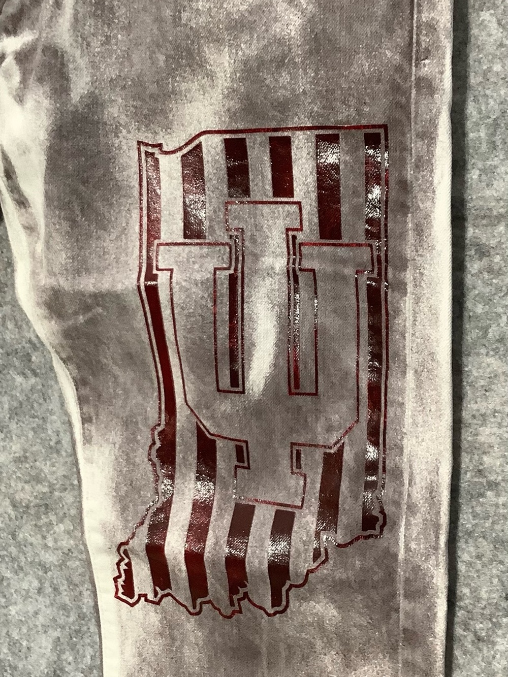 CUSTOM Indiana University Denim & Supply Ralph Lauren Grey Wash w/IU Graphics - Picture 2 of 8